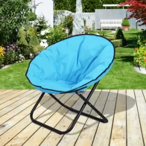 Outsunny Folding Saucer Moon Chair Oversized Padded Seat Round Oxford Portable Outdoor