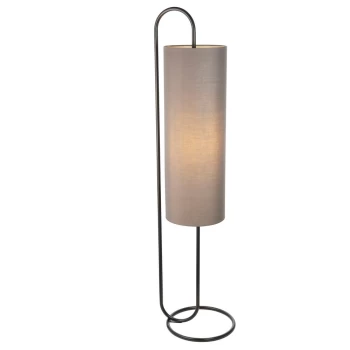 Arenzano Floor Lamp Matt Black & Grey Fabric