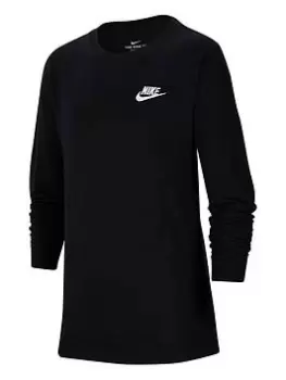 Nike Older Boys Futura T-Shirt - Black White, Black/White, Size Xs=6-8 Years