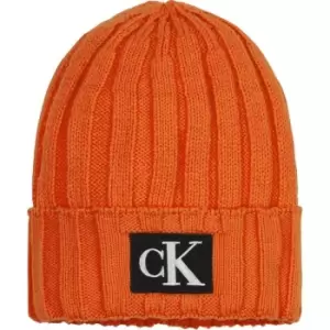 Calvin Klein Jeans Monogram Rib Beanie - Orange