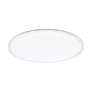 Flush Ceiling Light Colour White Shade Round White Plastic Bulb LED 30W Included