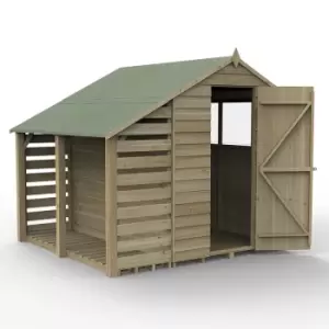 7a x 5a Forest 4Life 25yr Guarantee Overlap Pressure Treated Apex Wooden Shed with Lean To (2.18m x 2.31m)