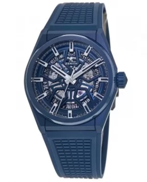 Defy Classic Ceramic Automatic Skeleton Dial Mens Watch