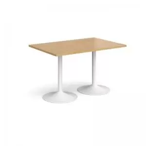 Genoa rectangular dining table with white trumpet base 1200mm x 800mm