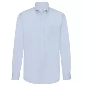 Fruit Of The Loom Mens Long Sleeve Oxford Shirt (2XL) (Oxford Blue)