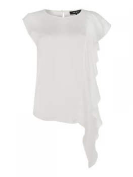 DKNY Short sleeve ruffle top White