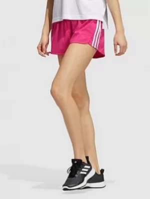 adidas Pacer 3 Stripes Woven Short, Pink/White, Size XS, Women