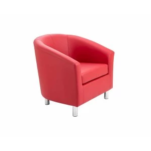 TC Office Lux Tub Armchair with Metal Feet, Red