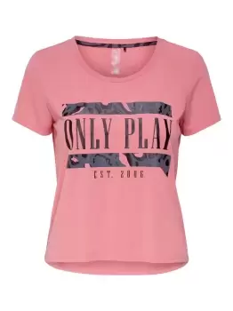 ONLY Front Print Training Top Women Pink