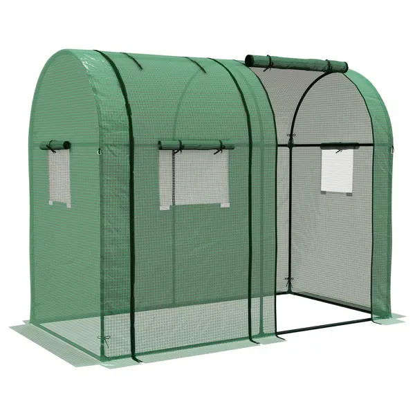 Tomato Greenhouse with 2 Roll-up Doors and 4 Mesh Windows