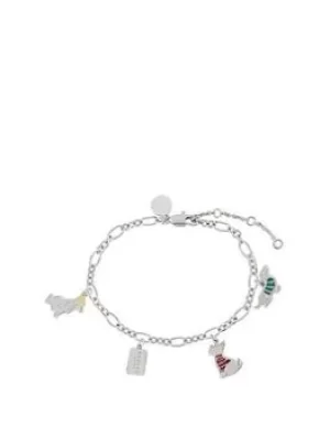 Radley Ladies Silver Plated Winter Dog Charm Bracelet