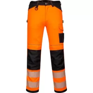 Portwest PW34 Hi Vis Work Trousers Orange / Black 42" 29"