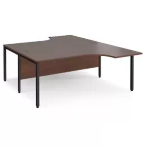 Office Desk 2 Person Corner Desk 1800mm Walnut Tops With Black Frames Maestro 25