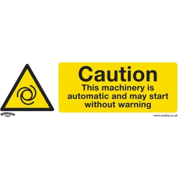 Sealey SS47P1 Warning Safety Sign - Caution Automatic Machinery - Rigid Plastic