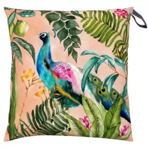 Evans Lichfield Peacock Outdoor Floor Cushion Blush