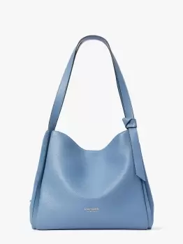 Kate Spade Knott Pebbled Leather & Suede Large Shoulder Bag, Manta Blue, One Size