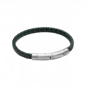 Black Forest Green Plated Recycled Leather Bracelet Steel Clasp Bracelet B5375