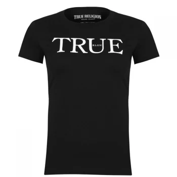 True Religion Slim Fit Logo T Shirt - Onyx 1001