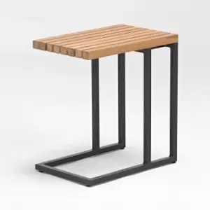 Harbour Lifestyle Cube Side Table - Teak/Charcoal