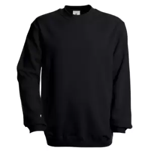 B&C Unisex Set In Modern Cut Crew Neck Sweatshirt (M) (Black)