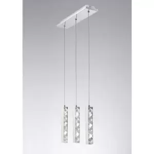 Pendant light Galaxy 3 Drop LED 6000K 3 x 3W polished chrome / crystal