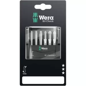 Wera 05073638001 Premium Mini-Check PH/PZ/Torx Bits, 6 Piece Set