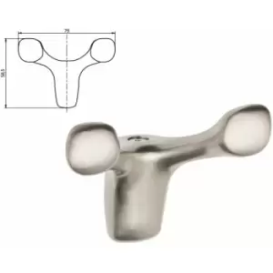 Modern Hat Coat Hanger Hook Door Wall Bath Model Toledo 58mm - Colour Inox - Pack of 5