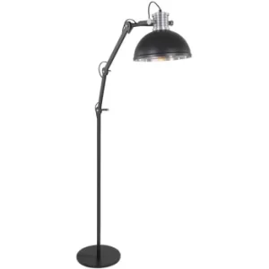 Sienna Brooklyn Task Floor Lamp Black Matt, Steel Polished, Metal