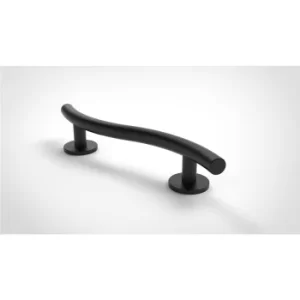 Luxury grab rail, curved, stainless steel, concealed fixings, 355mm, matt black