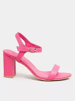 Yours Block Heel Sandal - Pink, Size Eee, Women