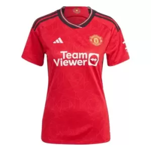 adidas Manchester United Home Shirt 2023 2024 Womens - Red