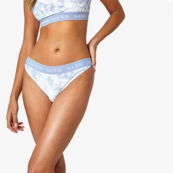 Jack Wills Eco Classic Taped Bikini Bottoms - Blue Tie Dye