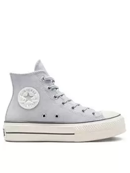 Converse Chuck Taylor All Star Lift Cosy Utility Hi-Tops - Grey, Size 8, Women