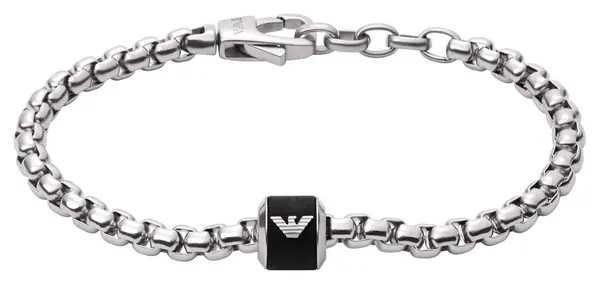 Emporio Armani EGS2911040 Mens Stainless Steel Black Bead Jewellery