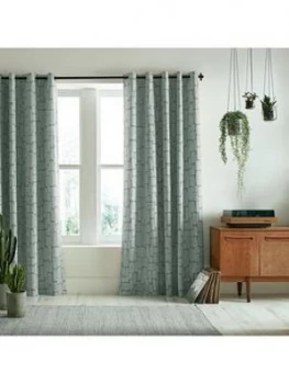 Missprint Little Trees Seagrass 46X54 Eyelet Curtains