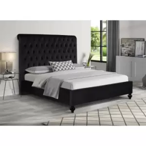 Envisage Trade - Fiona Upholstered Beds - Plush Velvet, Super King Size Frame, Black - Black