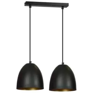 Emibig Lenox Black/Gold Bar Pendant Ceiling Light 2x E27