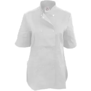 Dennys Womens/Ladies Short Sleeve Fitted Chef Jacket (Pack of 2) (3XL) (White) - White