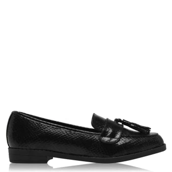 Linea Tassle Loafers - Black Snake