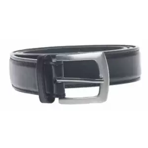 Duke Mens D555 Lewis Square Buckle Plain Belt (34) (Black)