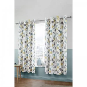 Retro Lined Eyelet Curtains