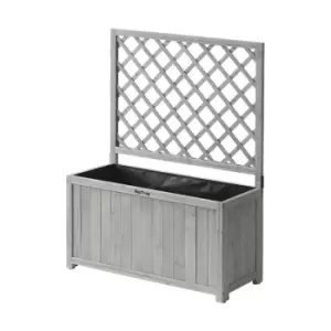 Wooden Trellis Grey Timber Planter