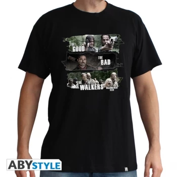 The Walking Dead - Good,Bad,Walkers Mens Large T-Shirt - Black