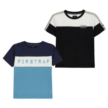 Firetrap 2 Pack Short Sleeve Tee Junior Boys - Colourblock