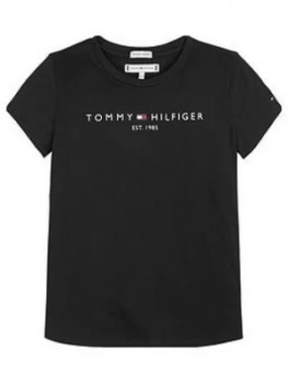 Tommy Hilfiger Girls Short Sleeve Essential T-Shirt - Black, Size Age: 6 Years, Women