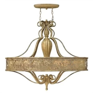 6 Light Multi Arm Chandelier Brushed Champagne Finish, E27