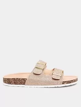 Long Tall Sally Glitter Footbed Rose Gold, Size 10, Women