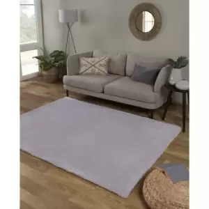 Lord Of Rugs - Lulu Plain Super Soft Plush Shaggy Rug Silver Medium Carpet 120 x 170cm (4'x5'6')