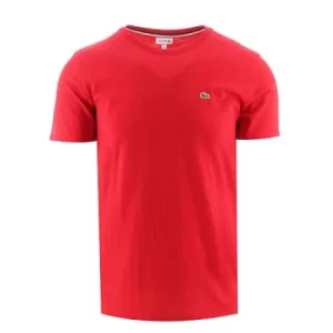 Lacoste Kids Infrared Red Crew Neck Cotton Jersey T-Shirt