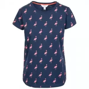 Trespass Womens Carolyn Short Sleeved Patterned T Shirt (XS) (Navy Flamingo)